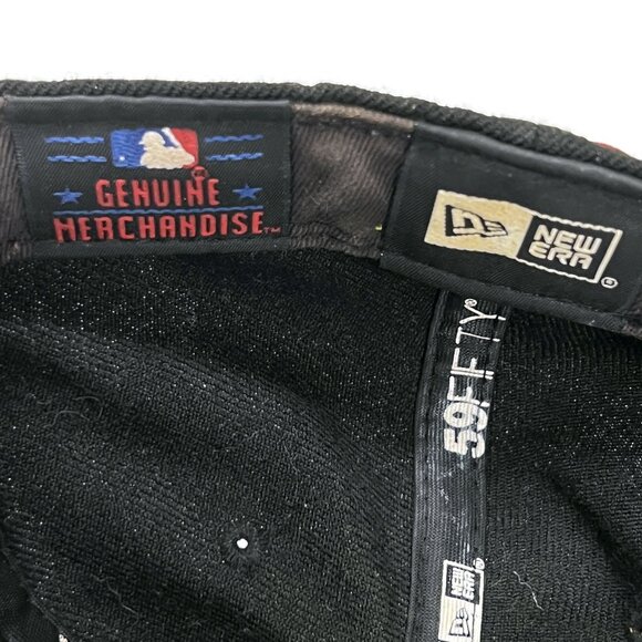 Atlanta Braves Hat Cap New Era Fitted 7 5/8 59Fifty Wool Black Baseball MLB - Picture 7 of 10